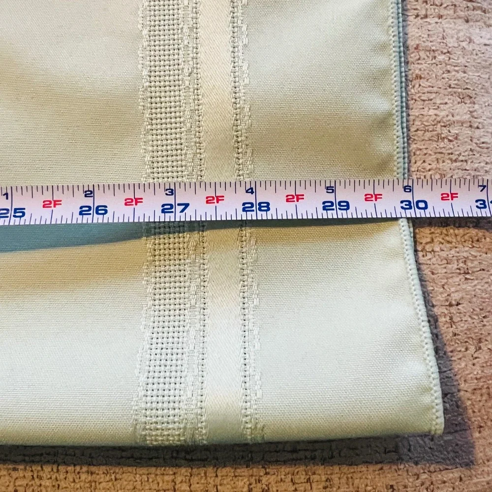 Vintage Light Sage Green Woven Stripe Tablecloth 60x100 Dining‎ Room Decor
